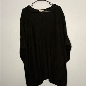 Loft Soft Knit Open Front Shrug Oversized Wrap Black Size M/L
